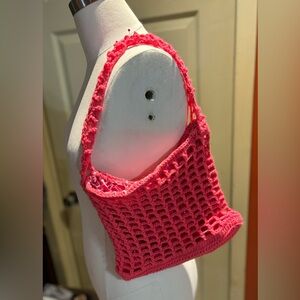 Hand crocheted fully lined bag